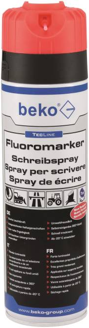 Beko TecLine Fluoromarker 29459500 Schreibspray 500 ml leuchtrot Install.Baumaterial Isolierung