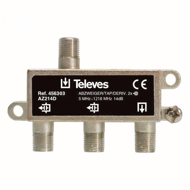 Televes 2-fach Abzweiger AZ214D 5-1218 MHz AD:14dB 456303 Install.Baumaterial Antennen