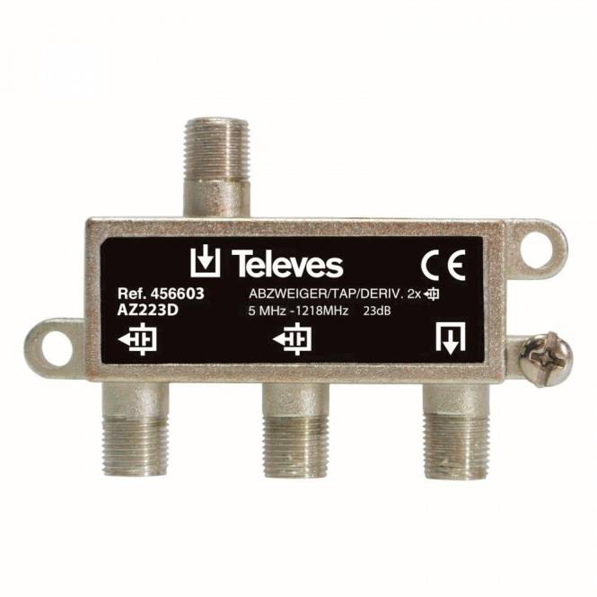 Televes 2-fach Abzweiger AZ223D 5-1218 MHz AD:23dB 456603 Install.Baumaterial Antennen