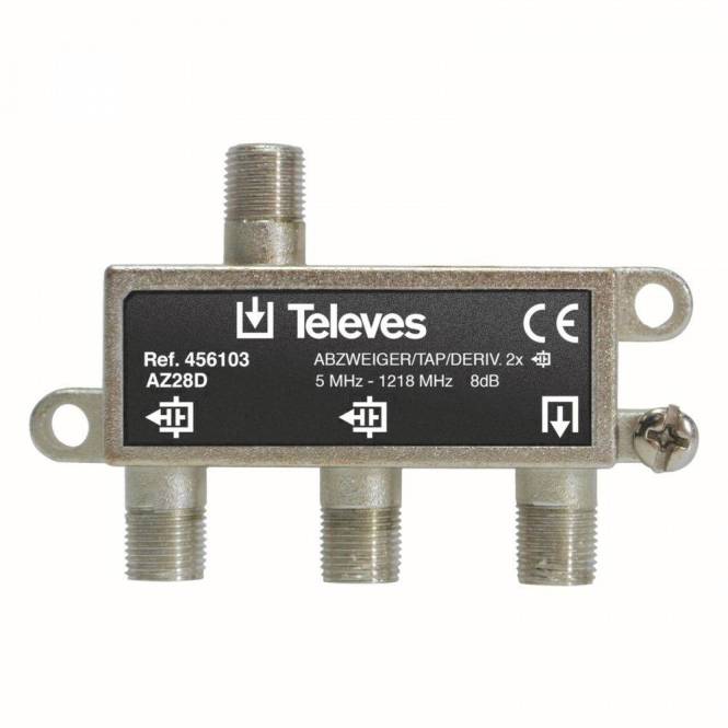 Televes 2-fach Abzweiger AZ28D 5-1218 MHz AD:8dB 456103 Install.Baumaterial Antennen