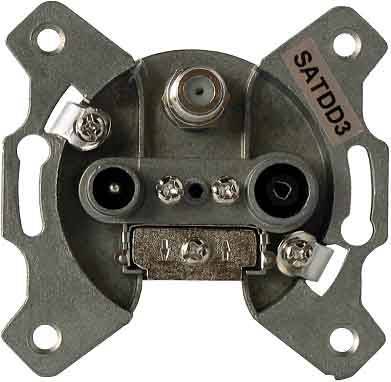 KREI Durchgangsdose SAT DD 3 / Class A Durchgang 12,5dB 10171 Install.Baumaterial Antennen