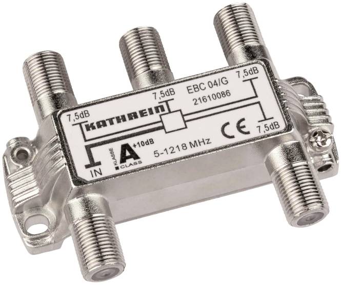 KATH Verteiler 4-fach EBC 04/G 7,5dB 5-1218MHz 21610086 Install.Baumaterial Antennen