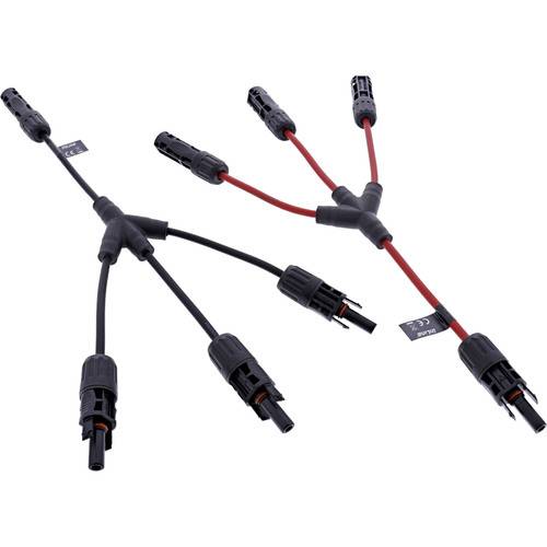 InLine® Solarkabel 3-fach Verteiler-Set schwarz/rot 0,36m Photovoltaik / Solar