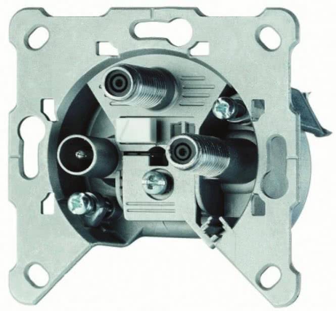 TRIAX Twin-Sat-Dose EDS 322 F 3fach, 2xF-Buchse f. SAT 306141 Install.Baumaterial Antennen