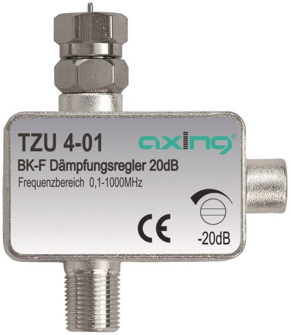 AXING CATV-Dämpfungsregler TZU 4-01 F-Buchse F-Stecker 0,5 20dB Install.Baumaterial Antennen