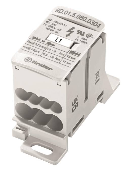 Finder Schienenanschlussblock 80 A 9D.01.5.080.0304 Industriematerial Schaltschränke