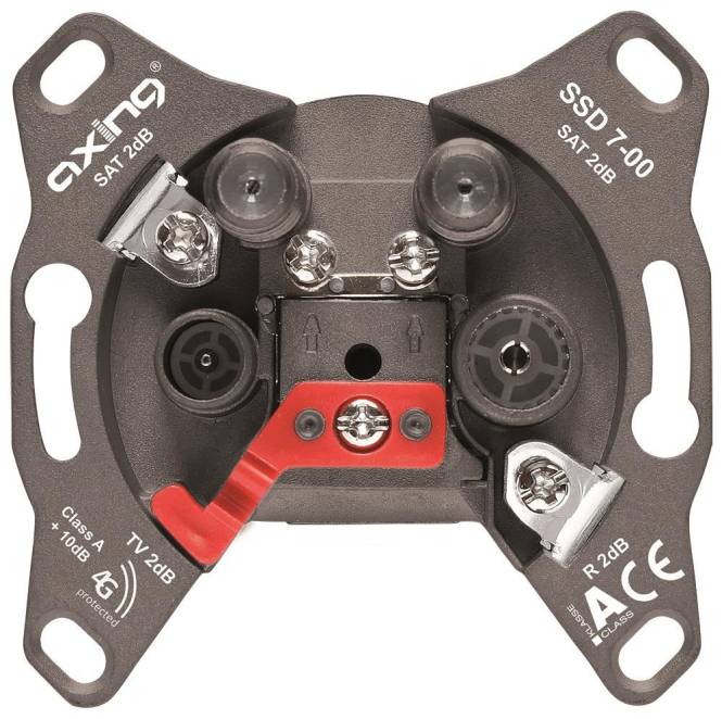 AXING Einzel-/Stichdose TWIN SSD 7-00 5-2200MHz 2dB rückkanaltauglich 5-65MHz Install.Baumaterial