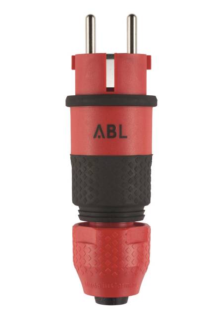 ABL Professional Stecker rot 100000069 mit schwarz gummierter Grifffläche Install.Baumaterial