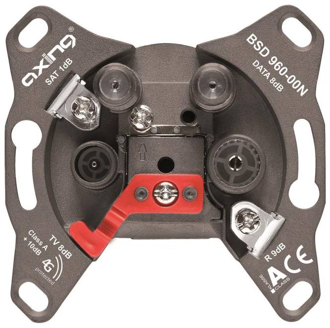 AXING Einzel/Stichdose 4loch BSD 960-00N Multimedia 5-2200MHz 8/1dB rückk.5-65MHz Antennen