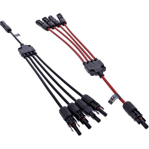 InLine® Solarkabel 4-fach Verteiler-Set schwarz/rot 0,42m Photovoltaik / Solar