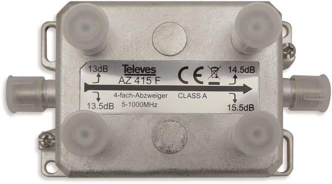 Televes Abzweiger 4fach 12-15dB AZ415F Install.Baumaterial Antennen Antennen-Zub.allgem.