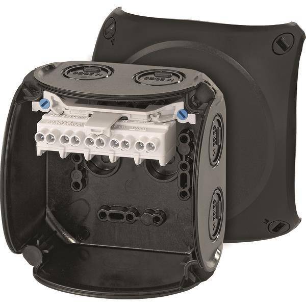 Hensel Kabelabzweigkasten KF 0404 B 1,5-4qmm 6qmm 1ph. 5pol. schwarz Install.Baumaterial Inst.Dosen