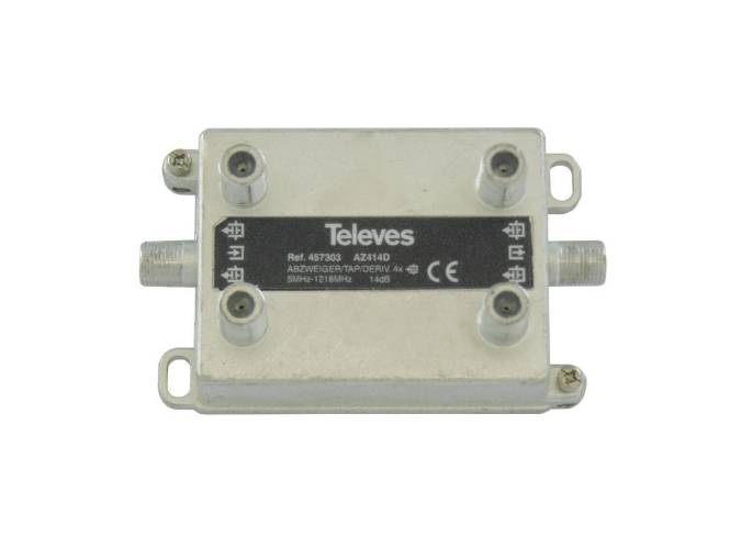 Televes 4-fach Abzweiger AZ414D 5-1218 MHz AD:14dB 457303 Install.Baumaterial Antennen