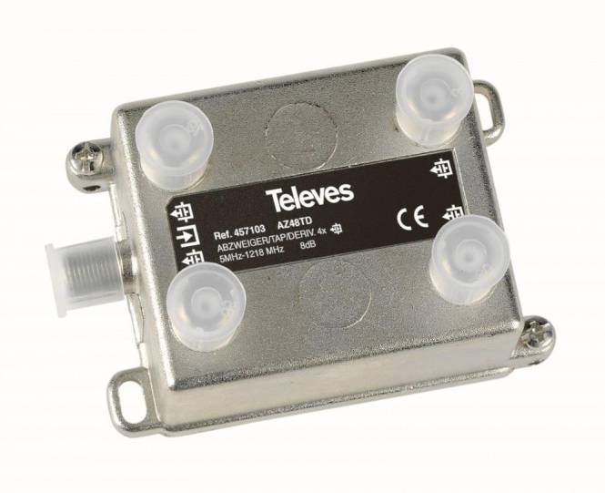 Televes 4-fach End-Abzweiger AZ48TD 5-1218 MHz AD:8dB 457103 Install.Baumaterial Antennen