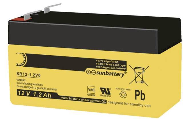 ABUS VdS Akkumulator 12 V, 1,2 Ah BT2012 Install.Baumaterial Hauskomm/Batt/Sicher Sicherheitstechnik