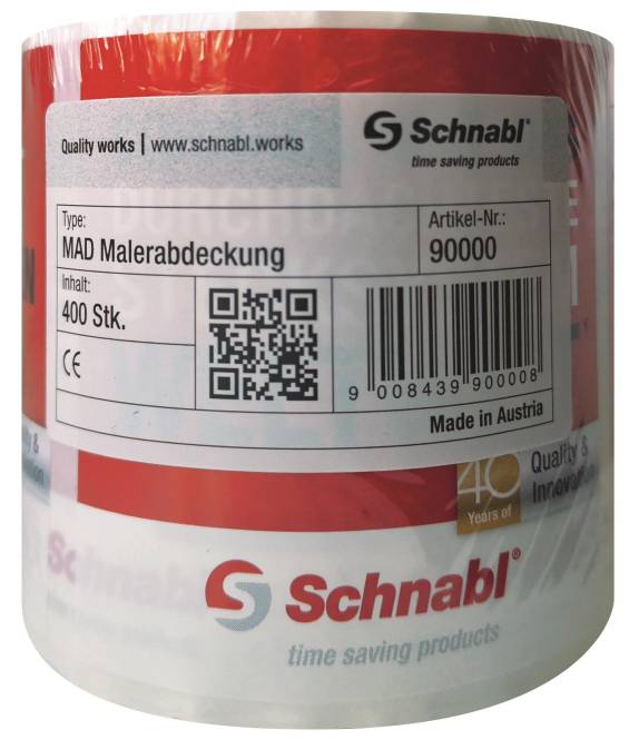 Schnabl MAD Malerabdeckung 90000 1VE = 1ROlle = 400Stück Install.Baumaterial Verlegesys/Verbi.Mat