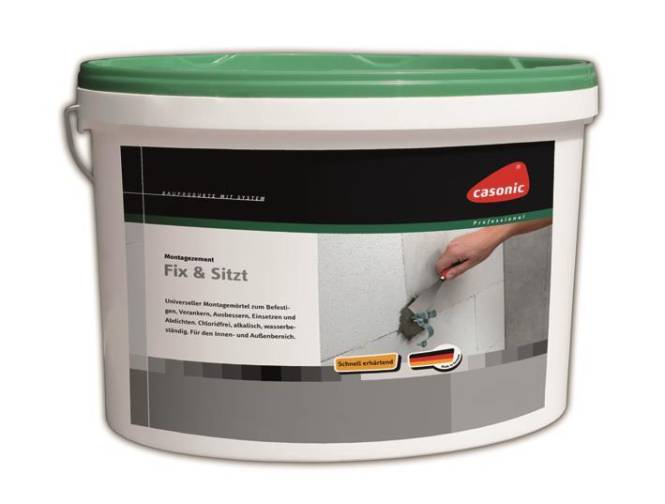 ORTH Casonic Montagezement 7KG 1362 Eimer Fix & Sitzt Install.Baumaterial Befestigungsmaterial