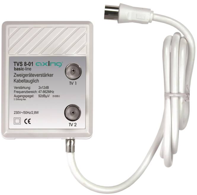 AXING CATV-Verstärker 2fach TVS 8-01 47-862MHz Install.Baumaterial Antennen Antennen-Zub.allgem.