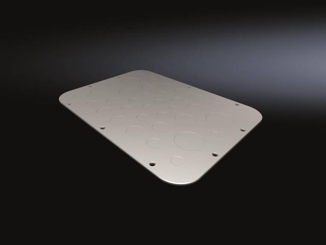 Rittal Metall-Flanschplatte AX 2575100 mit metrischer Vorprägung,BT: 301x221 mm Industriematerial