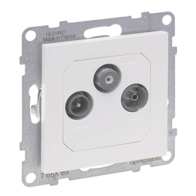 Legrand 765169 SEANO Enddose TV-R-SAT f. HD-TV in der Farbausführung Ultraweiß Install.Baumaterial