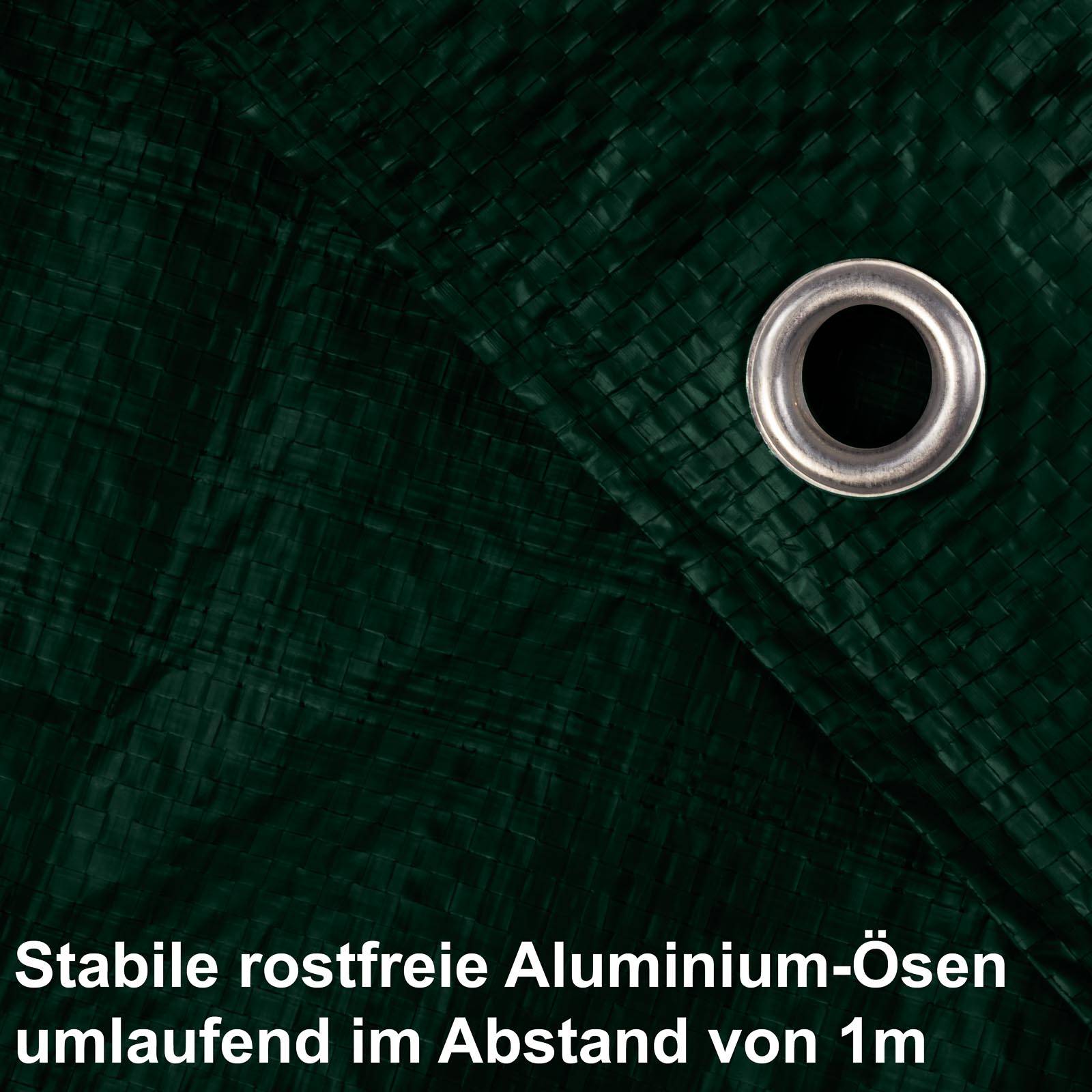 hanSe Abdeckplane Gewebeplane Schutzfolie PE Plane Schutzplane 4x5m Grün 140g/m²