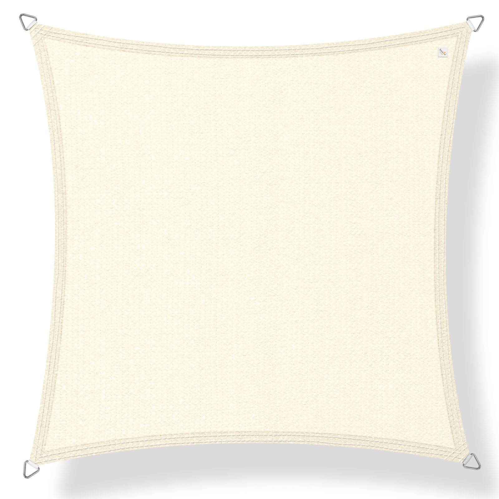 hanSe Marken Sonnensegel Sonnenschutz Schattensegel HDPE Quadrat 2x2m Creme