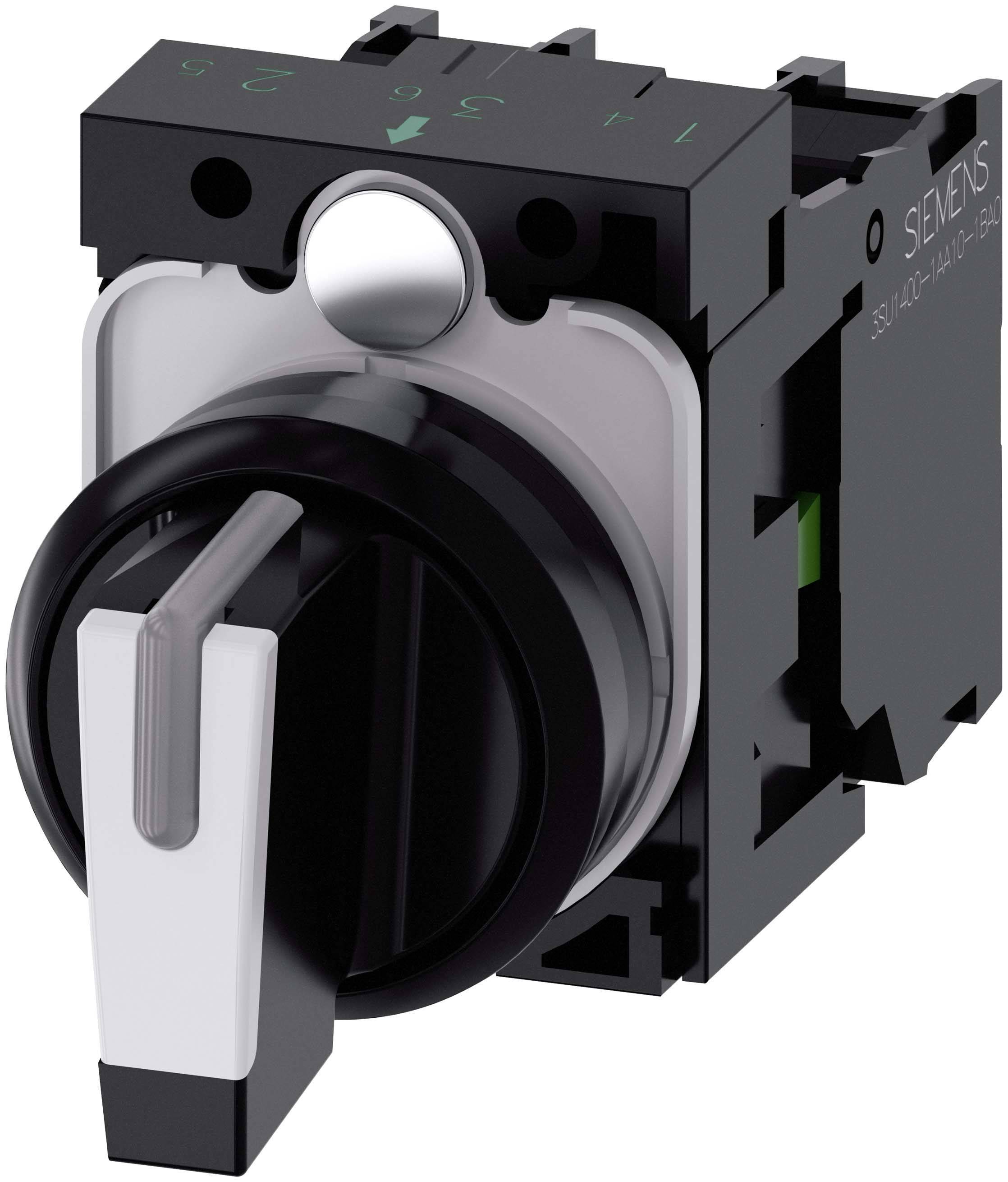 Siemens 3SU11002BL601NA0 Knebelschalter beleuchtbar 22mm rund sw weiß 1S 1S Industriematerial