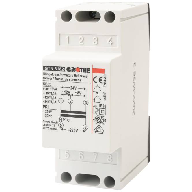 GRO Trafo 8/12/24V 14082 GT 3182 2,0/1,3/0,6A REG Install.Baumaterial Hauskomm/Batt/Sicher
