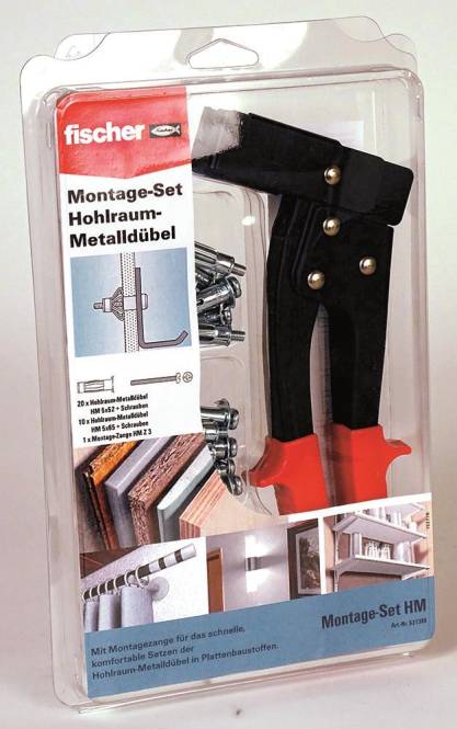Fischer Montage Set 531389 Hohlraumbefestigung Install.Baumaterial Befestigungsmaterial