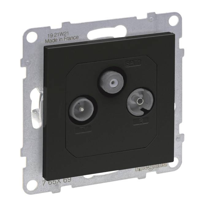 Legrand 765369 SEANO Enddose TV-R-SAT f. HD-TV in der Farbausführung sw lackiert Antennen