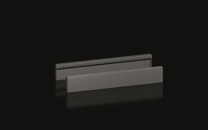 Eine dunkelgraue rechteckige Schachtel mit einem kleineren passenden Deckel, der dahinter platziert ist, vor einem schwarzen Hintergrund angezeigt.