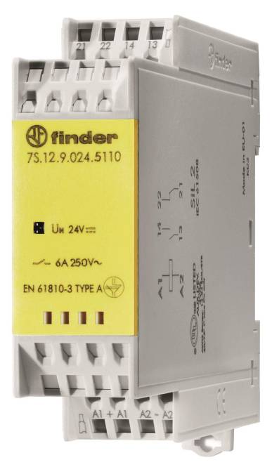 Finder Relaismodul 7S.12.9.024.5110 1S 1O 6A 24VDC Industriematerial Schaltschränke