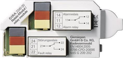 GIRA 234000 Relaismodul RWM Dual Rauchwarnmelder Install.Baumaterial Hauskomm/Batt/Sicher