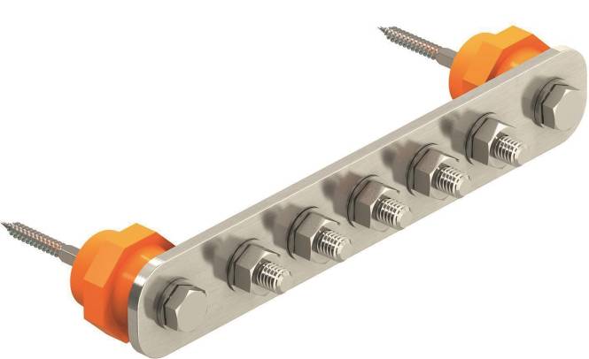 OBO 1802 5 VA Potentialausgleichsschiene BigBar / 5 Anschlüsse 5xM10 A2 5015854 Install.Baumaterial