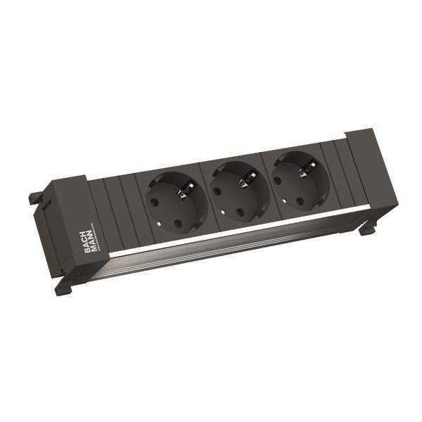 Bachmann POWER FRAME 3xSchuko 317.100 kurz Install.Baumaterial Schaltermat/Geb.Steu