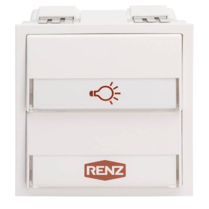 RENZ Tastenmodul 97-9-85274 1 Licht-/1 Taster weiss (alt:97-9-85104) Install.Baumaterial