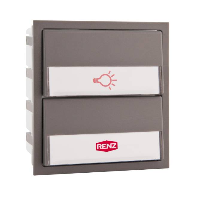 RENZ Tastenmodul m.1 Licht/1 97-9-85274 Klingeltaster Farbe:grau 97-9-85274.7039 Install.Baumaterial