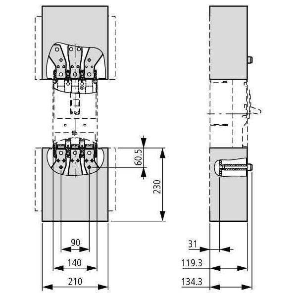 EATON NZM3-XKSAV Abdeckung 3p 119858 f.Anschlussverbreiterung Industriematerial Ind-Schaltgeraete