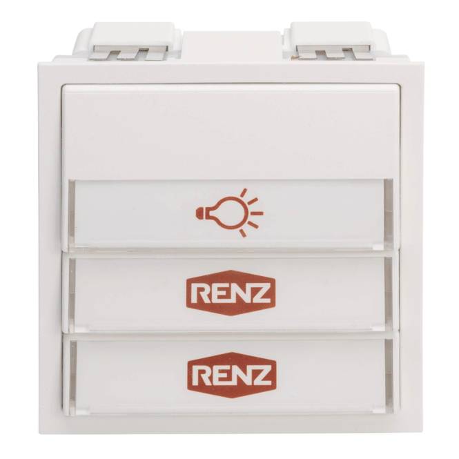 RENZ Tastenmodul 97-9-85275 1 Licht-/2 Taster weiss (alt:97-9-85106) Install.Baumaterial