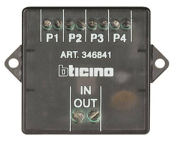 BTicino 346841 Video Etagenverteiler 4-fach f.2-Draht-Videosprechanlagensyst. Install.Baumaterial