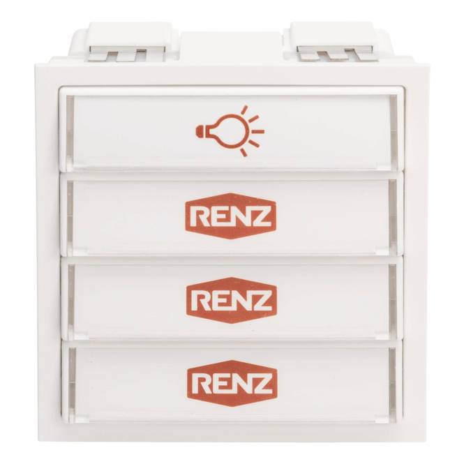 RENZ Tastenmodul 97-9-85276 1 Licht-/3 Taster weiss (alt:97-9-85108) Install.Baumaterial