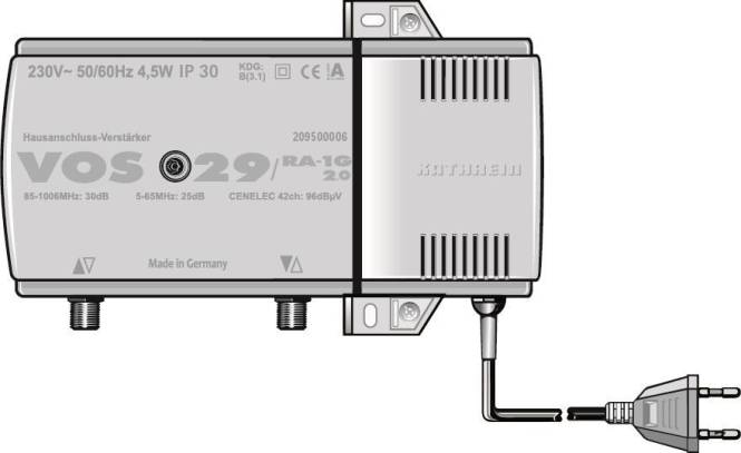 KATH Hausanschluss- VOS 29/RA-1G 2.0 verstärker,5-65/85-1006MHz,Rückkanal a/p Install.Baumaterial