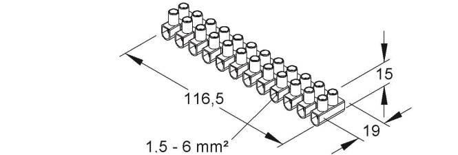 HKL PVC-Lüsterklemme 158.3 6qmm (Inhalt 1 Stück) Install.Baumaterial Verlegesys/Verbi.Mat
