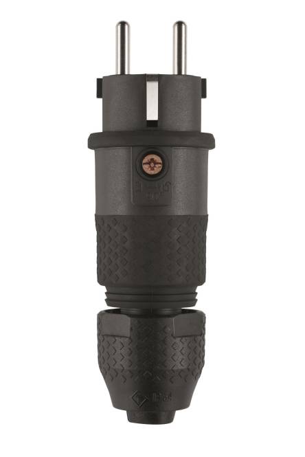 ABL Professional Stecker 100000068 schwarz mit gummierter Grifffl. Install.Baumaterial