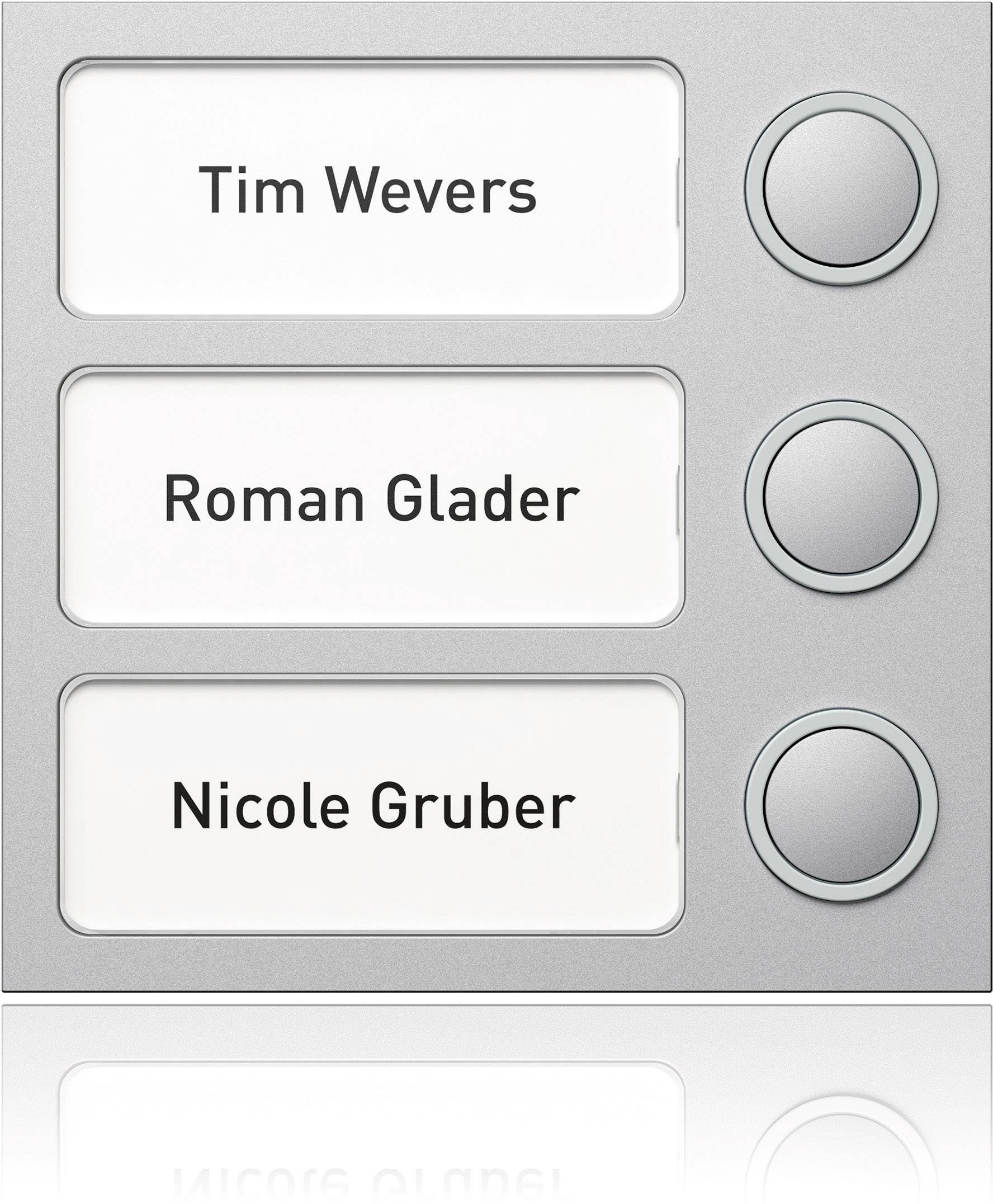 Ritto Portier Tastenmodul 1875320 (3Tasten) silber Install.Baumaterial Hauskomm/Batt/Sicher