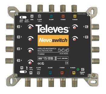 Televes Guss-Multischalter 5in6 MS56C NEVO receiverpowered 714502 Install.Baumaterial Antennen