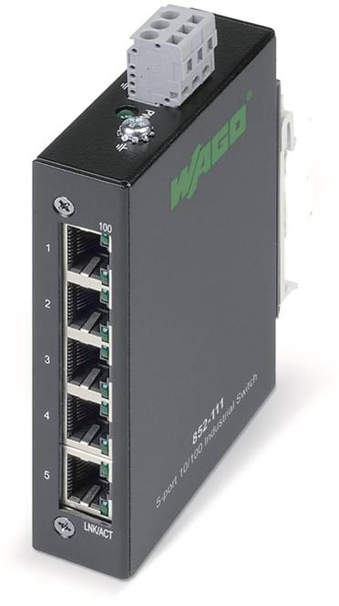 WAGO 852-111 Industrial-ECO-Switch,5 Ports 100Base-TX,schwarz Industriematerial Automatisier.Technik
