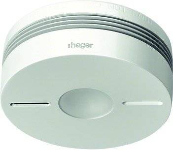 Hager Funk Dualwarnmelder TG551A Komfort Q IR-Alarmstopp weiß Install.Baumaterial