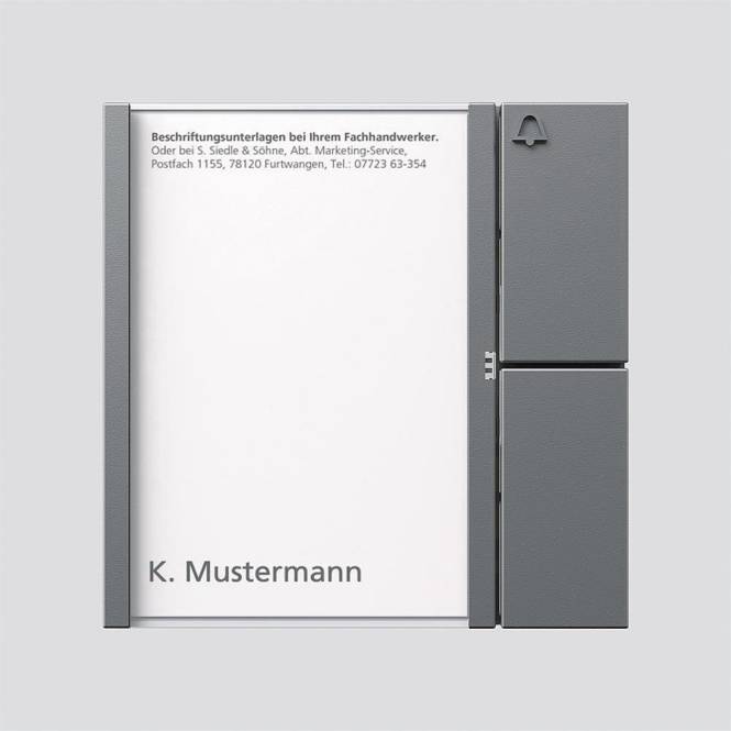 SIED Tasten-Modul TM612-1DG 1fach Dunkelgrau-Glimmer 38753 Install.Baumaterial Hauskomm/Batt/Sicher