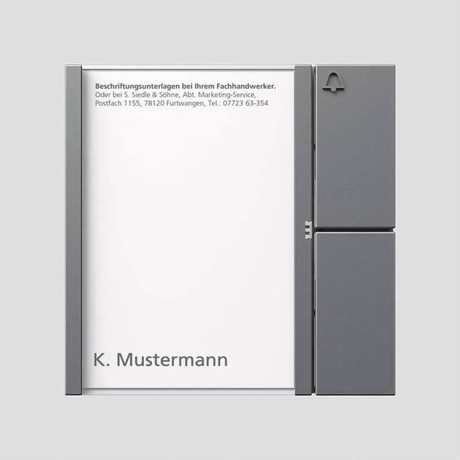 SIED Tasten-Modul TM612-1DG 1fach Dunkelgrau-Glimmer 38753 Install.Baumaterial Hauskomm/Batt/Sicher